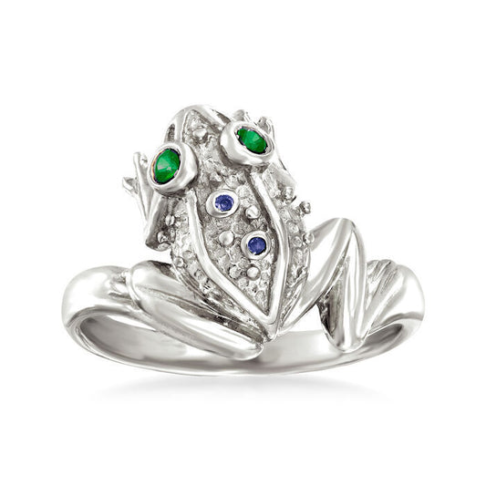 European Style: Women's Frog Animal Bracelet Ring with Alloy and Semi-Precious Stone Inlay.
