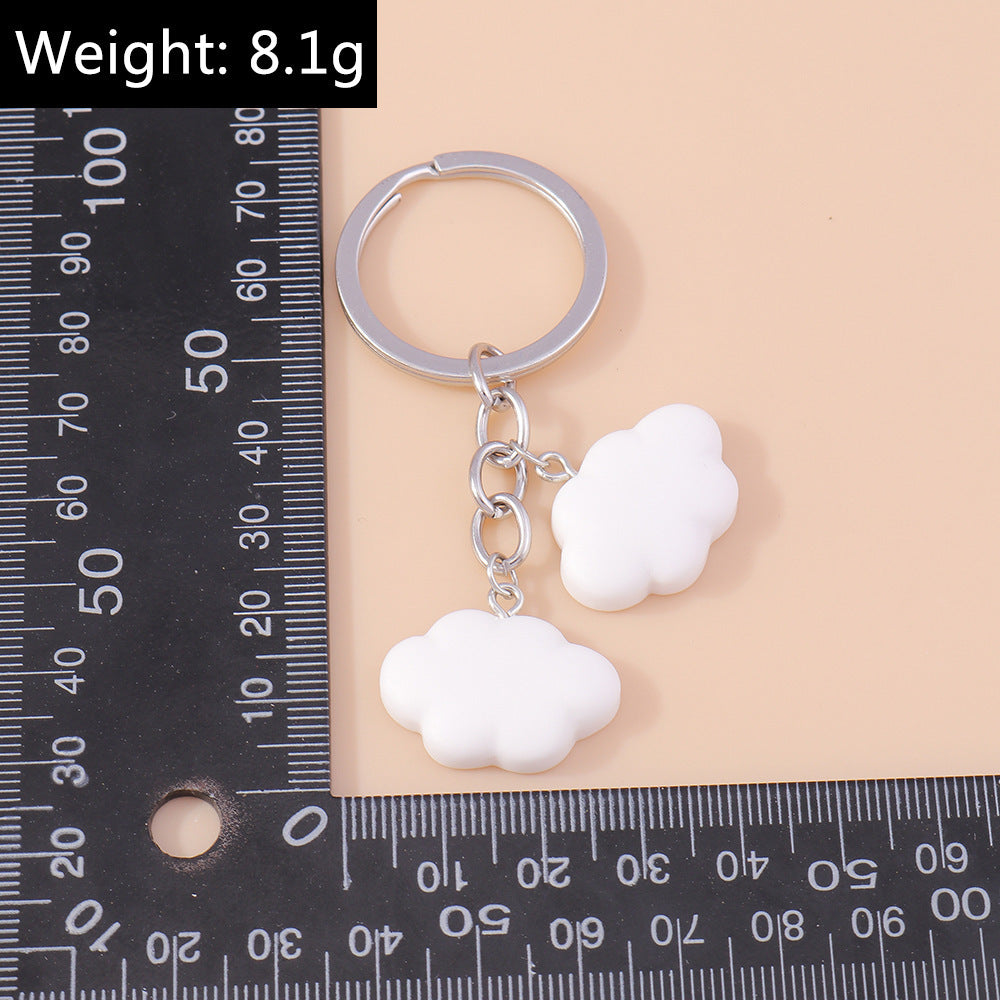 Sky High Style: Cartoon Little Yellow Duck & Cloud Keychain Accessory (Zinc Alloy).