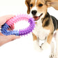 TPR Three-Color Piercing Ring Dog Toy, Durable Molar Chew Toy for Pets