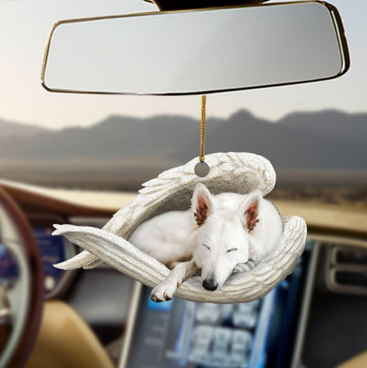 Sleeping Dog Angel Car Pendant, Cute Acrylic Hanging Ornament for Cars, Doors & Home Decor