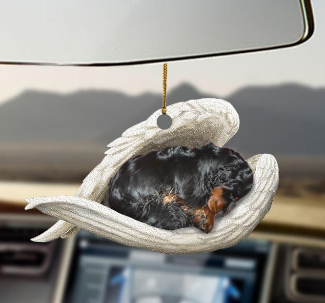 Sleeping Angel Dog Car Pendant, Acrylic Hanging Ornament for Cars, Doors & Home Decor