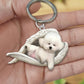 Creative Fashion Cute Dog-Shaped Acrylic Keychain, Single-Sided Print