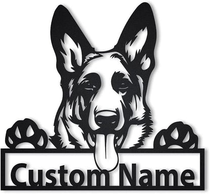 Collie Iron Art Silhouette Wall Pendant, Minimalist Metal Dog Wall Decor