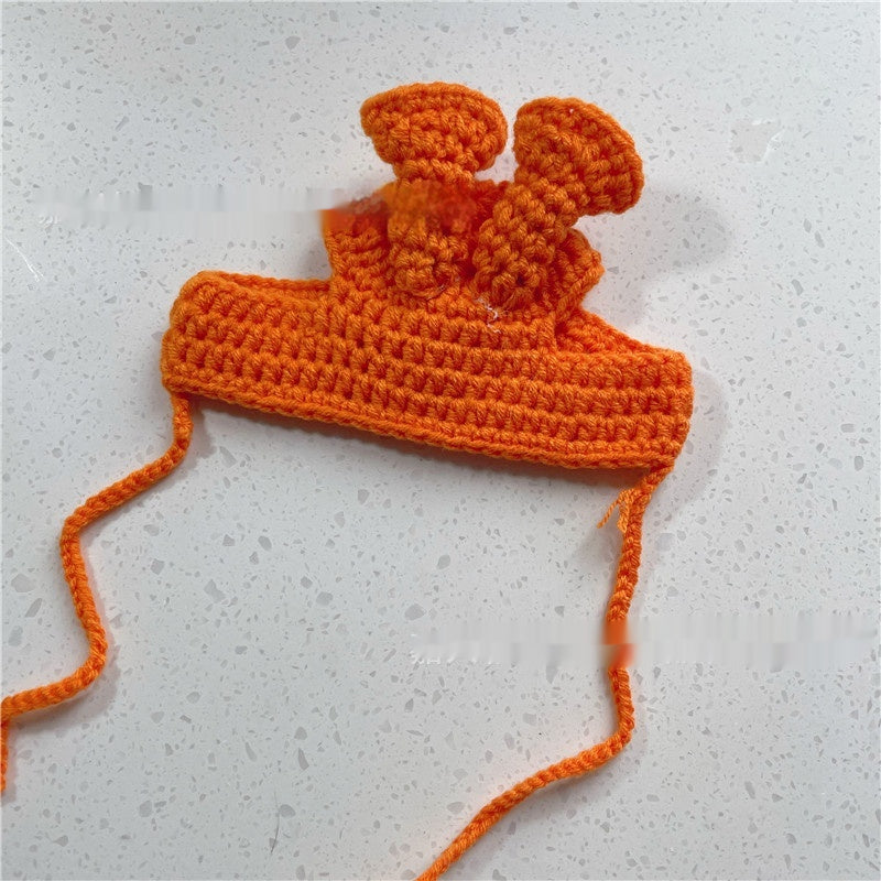 Hand-Crocheted Pet Knitted Hat, Funny INS-Style Wool Headgear for Cats & Dogs