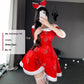 Christmas Bunny Cosplay Uniform, Gold Velvet Women’s Costume Set (Free Size)