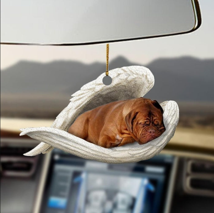Sleeping Dog Angel Car Pendant, Cute Acrylic Hanging Ornament for Cars, Doors & Home Decor