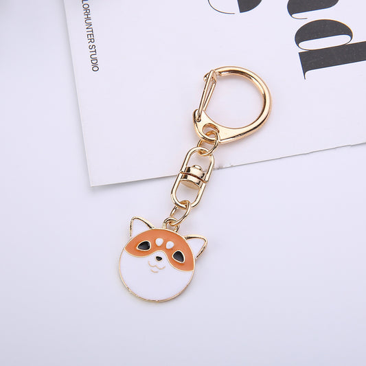 Pet Jewelry Painted Keychain, Cute Dog & Cat Metal Keyring