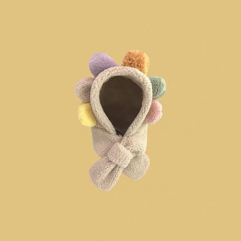 Sweet & Cozy: Cute Khaki Ears Plush Hat (Warm, Versatile, Cartoon Style).