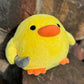 Edgy Cuddles: Cute Knife-holding Small Yellow Duck Plush Doll Pillow (Teenager Appeal).