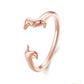 Sterling Silver S925 Sausage Dog Ring, Adjustable Oxidized Silver Dachshund Ring