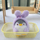 New Cute Penguin-to-Bunny Plush Pendant, 12cm Keychain & Handbag Charm for Teens