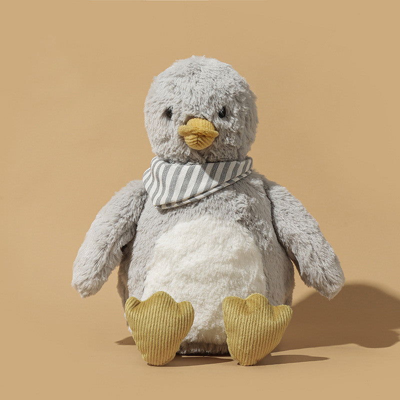 Fashion Gray Duck Plush Doll – Soft Polyester Stuffed Animal Toy