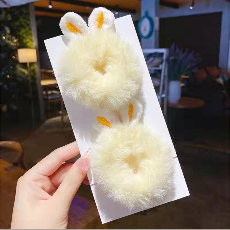 Hair Rope, Simple Bunny Ears Plush Hair Ring (Korean Style)