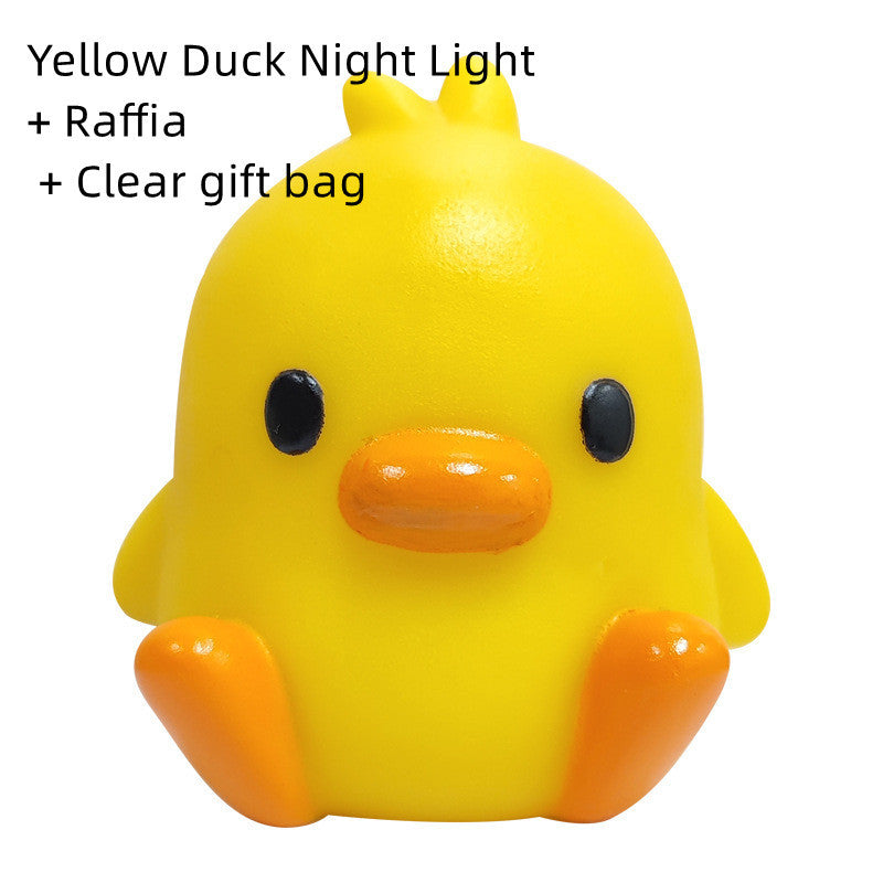 Cozy Glow: Small Yellow Duck Bedside Night Lamp Gift Set (Built-in Battery).