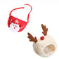 Christmas Pet Hat & Saliva Towel Bib, Cute Winter Cartoon Accessories for Dogs & Cats