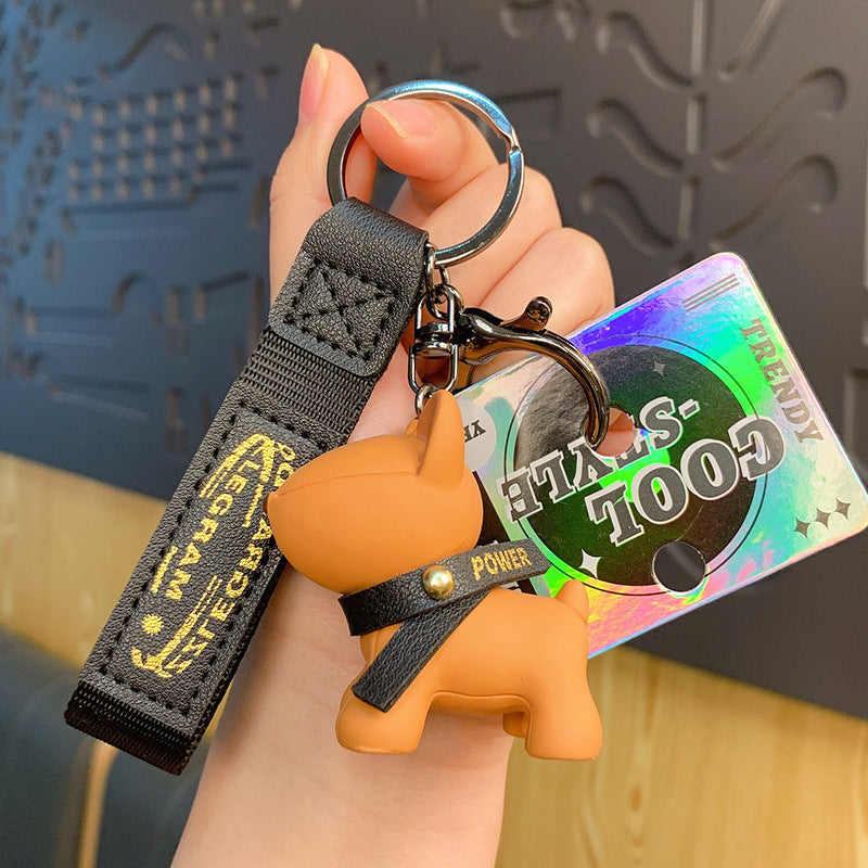 Creative Fashion Cartoon Dog-Shaped Keychain, Resin Leather Bag Charm