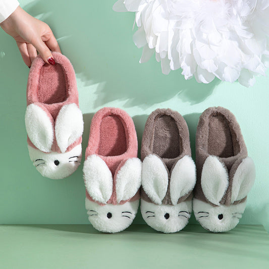 Bunny Fleece Soft Bottom Furry Slippers, Cozy Plush Indoor Footwear