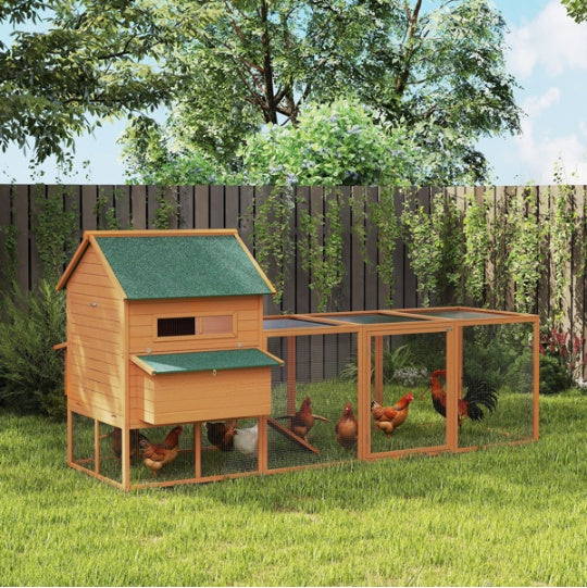 Large Metal Chicken Coop – Elevated Hen House with Run, Nesting Boxes & Weather-Resistant Roof