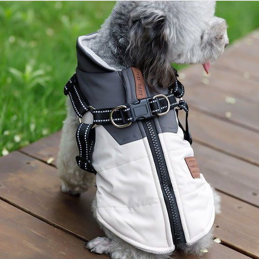 Winter Warm Dog Vest with Built-In Towing Ring, Cozy Cotton Harness Vest (S–XXL)