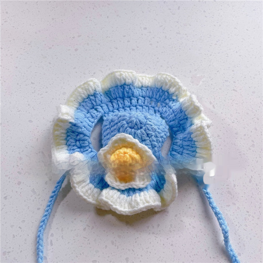 Hand-Crocheted Pet Knitted Hat, Funny INS-Style Wool Headgear for Cats & Dogs