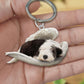 Creative Fashion Cute Dog-Shaped Acrylic Keychain, Single-Sided Print