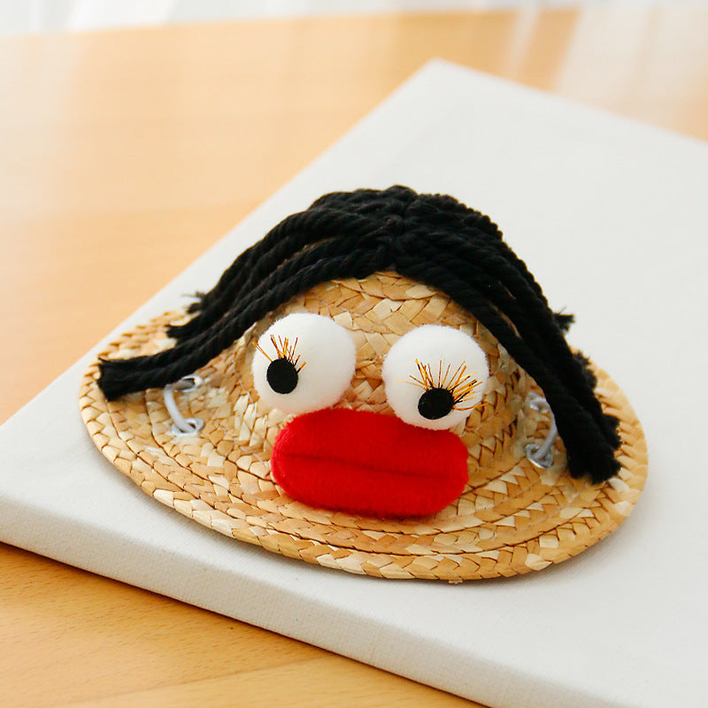 Pet Cat & Dog Lace Sunscreen Hat, Water-Soluble Lace Sun Hat for Small & Medium Pets