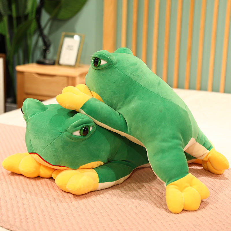 Ultra-Soft Comfort: Simulation Sleeping Frog Plush Doll (Crystal Super Soft).