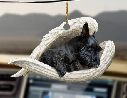 Sleeping Dog Angel Car Pendant, Acrylic Hanging Ornament for Cars, Doors & Home Decor