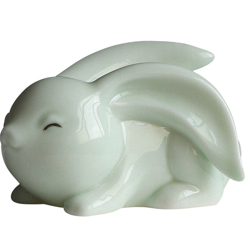 Mascot Creative Ceramic Bunny Ornaments, Lucky & Moon Rabbit Figurines