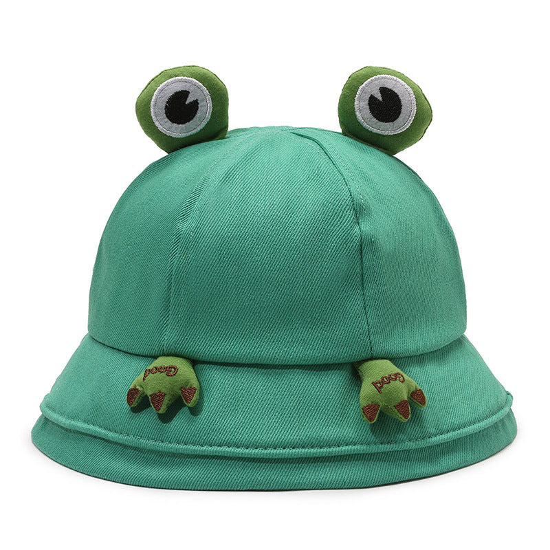 Summer Style: Cute Cartoon Frog Female Fisherman Hat for Sun Protection.