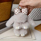 Cartoon Plush Bunny Keychain, Cute 13cm Rabbit Pendant with Bowknot