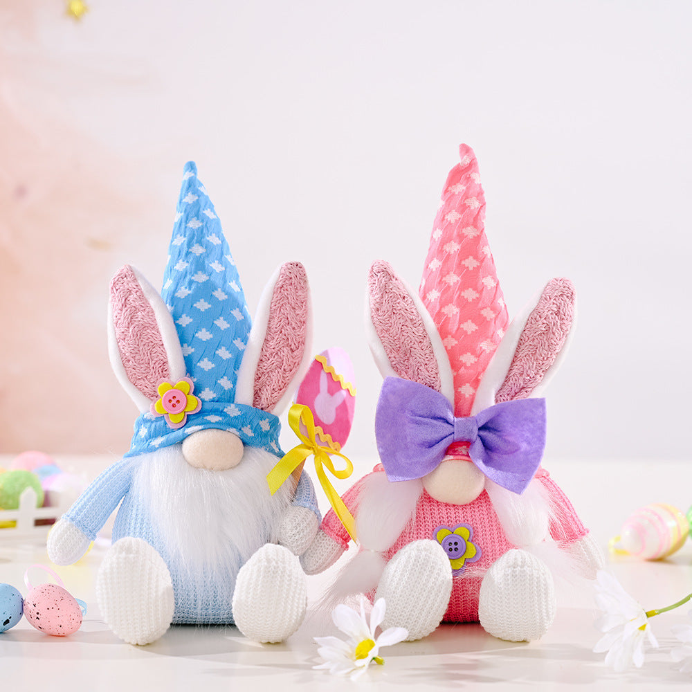 Creative Easter Bunny Doll Ornament, Fashion Simple Faceless Cloth Decoration (Male & Female)