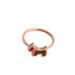 French-Inspired Personalized Dog Ring, Retro Titanium Steel Women’s Jewelry (Rose Gold)