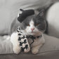 Knitted Beret & Plaid Scarf Set for Pets, Cute Belle-Style Accessories for Cats & Small Dogs