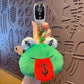 Lucky Charm: Creative Cartoon Plush Money Frog Coin Purse Keychain.