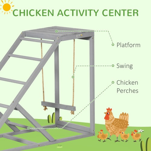 Swing Set with Chicken Perch and Hen Ladder, Chicken Coop Toys for Active, Healthy Hens