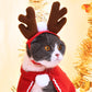 Pet Christmas Suit, Cat & Dog Santa Cloak with Matching Hat