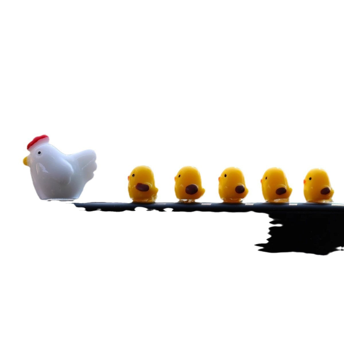 Roadside Charm: Cute Cartoon Little Chicken Car Decoration Doll (Resin Decompression).