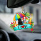 Sleeping Angel Dog Car Pendant, Acrylic Hanging Ornament for Cars, Doors & Home Displays