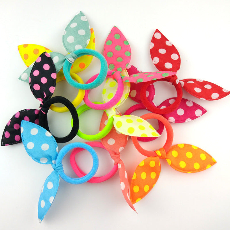 Bunny Ears Towel Hair Ring, Candy-Style Children’s Head Rope (10pcs, Random Colors)