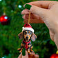 Christmas Sausage Dog Hanging Ornament, Acrylic Printed Holiday Decoration
