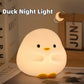 Cute Duck LED Night Lamp – Silicone USB Rechargeable Touch Sensor Light with Timer