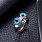 Street Style Statement: Creative Hip Hop Frog Ring with Blue or Green Eyes (Adjustable).