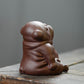 Purple Sand Tea Pet Dog Ornament, Raw Ore Purple Clay Craft Decoration (Cute Style)