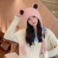 Cozy Chic: Women's Frog Knitted Warmth One-Piece Woolen Hat (One Size).