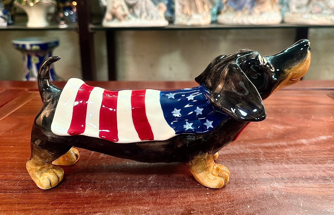 Underglaze Ceramic Dog Decoration, American-Style Multi-Functional Dog Ornament