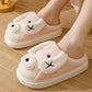 Cute Cartoon Dog Plush Slippers, Winter Warm Non-slip Indoor Thick Bottom House Shoes