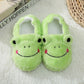 Cozy Jumps: Cute Cartoon Frog Indoor Plush Slippers for Children (Toddler to Pre-Teen).