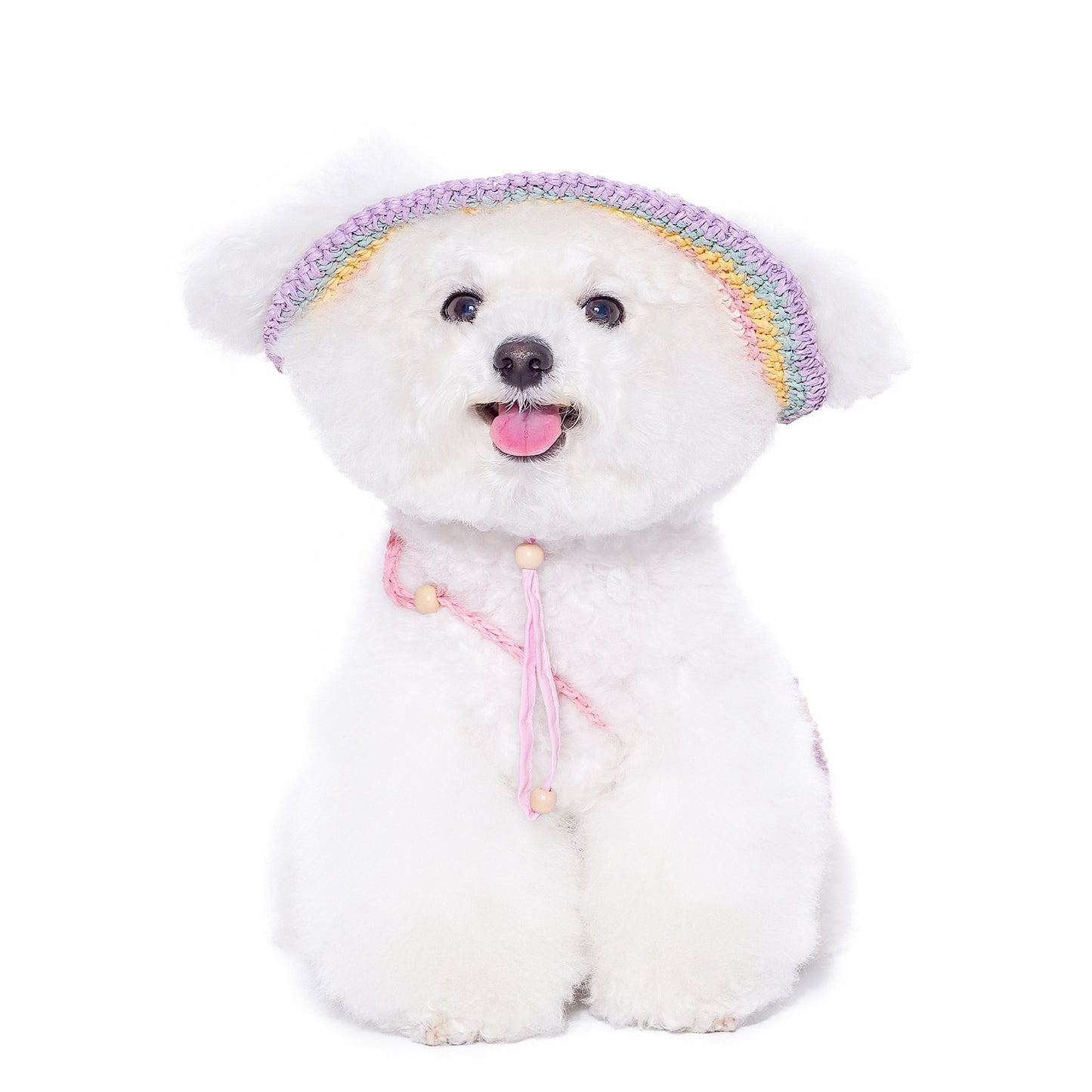 Dog Woven Sun Hat, Summer Paper Hat for Small Dogs, Yorkshire & Bichon