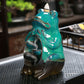 European Charm: Handmade Ceramic Frog Backflow Incense Burner (Kiln-Baked Green).